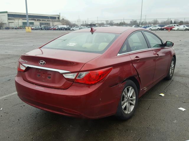 5NPEB4AC7BH308336 - 2011 HYUNDAI SONATA GLS RED photo 4