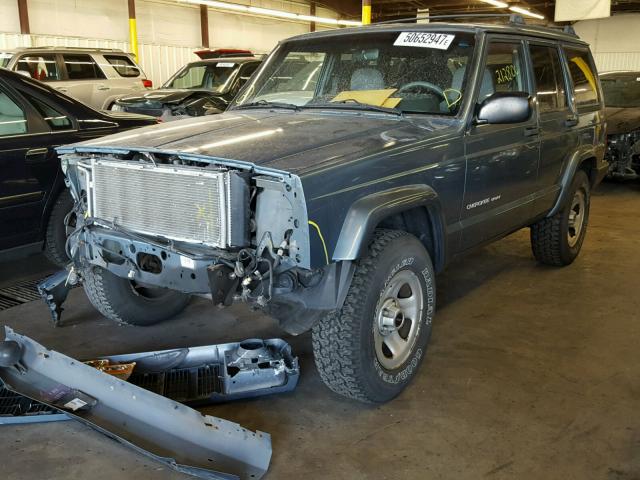 1J4FF68S5XL631878 - 1999 JEEP CHEROKEE S BLUE photo 2