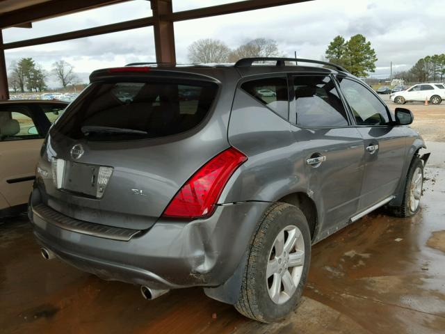 JN8AZ08T06W423048 - 2006 NISSAN MURANO SL GRAY photo 4