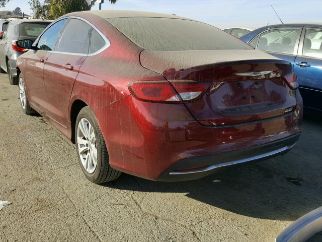 1C3CCCAB6FN708985 - 2015 CHRYSLER 200 LIMITE RED photo 3