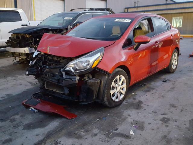 KNADM4A39D6108865 - 2013 KIA RIO LX RED photo 2