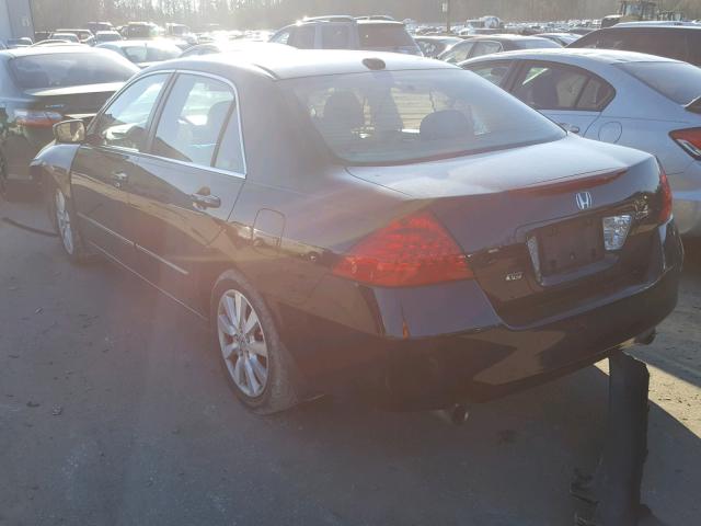 1HGCM66597A002519 - 2007 HONDA ACCORD EX BLACK photo 3