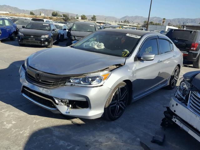 1HGCR2F56HA076590 - 2017 HONDA ACCORD SPO GRAY photo 2