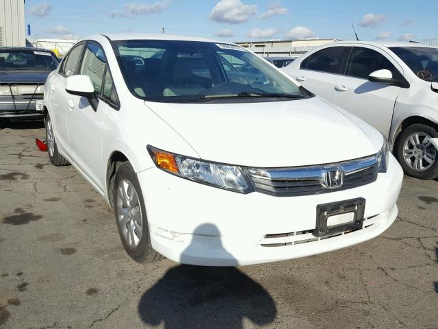 2HGFB2F51CH582307 - 2012 HONDA CIVIC LX WHITE photo 1