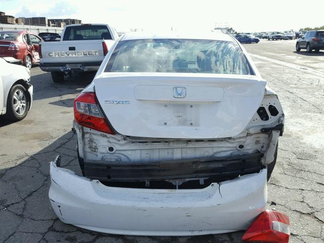 2HGFB2F51CH582307 - 2012 HONDA CIVIC LX WHITE photo 9