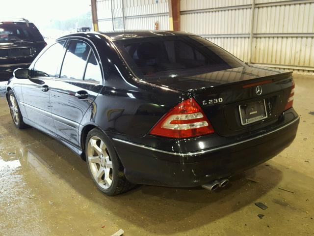 WDBRF52H67E027589 - 2007 MERCEDES-BENZ C 230 BLACK photo 3