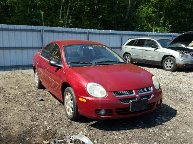 1B3ES56C14D514163 - 2004 DODGE NEON SXT RED photo 1