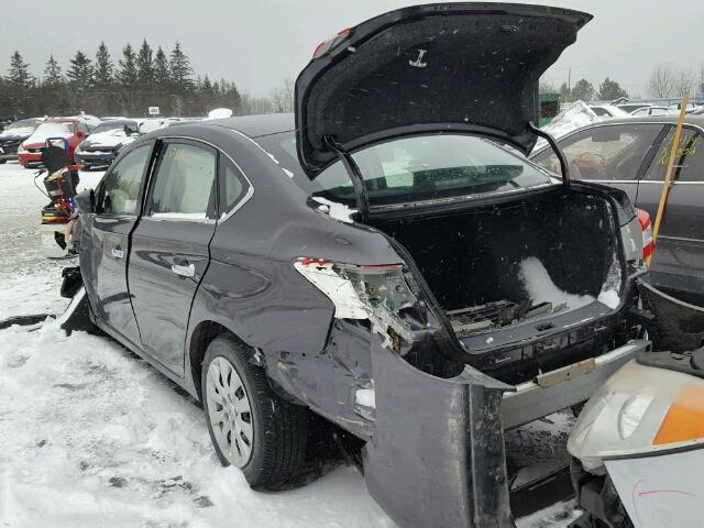 3N1AB7AP0FL633129 - 2015 NISSAN SENTRA S GRAY photo 3