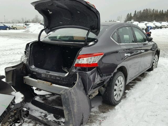 3N1AB7AP0FL633129 - 2015 NISSAN SENTRA S GRAY photo 4