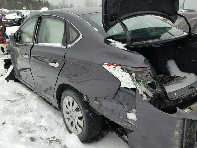 3N1AB7AP0FL633129 - 2015 NISSAN SENTRA S GRAY photo 9