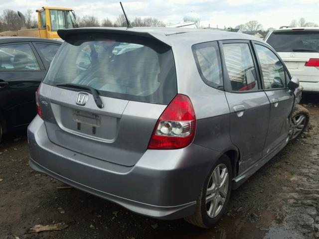 JHMGD38698S069684 - 2008 HONDA FIT SPORT GRAY photo 4