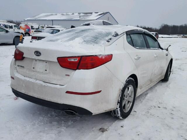 KNAGM4A73F5547441 - 2015 KIA OPTIMA LX WHITE photo 4