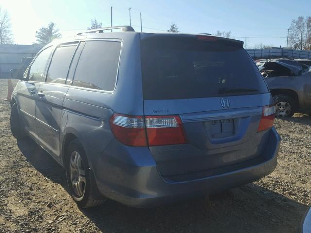 5FNRL386X7B097910 - 2007 HONDA ODYSSEY EX BLUE photo 3