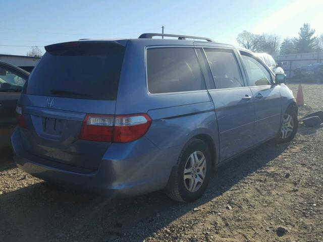 5FNRL386X7B097910 - 2007 HONDA ODYSSEY EX BLUE photo 4