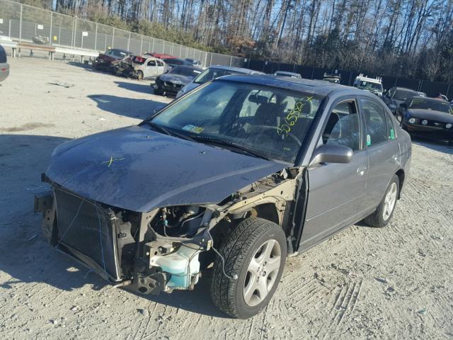 2HGES26865H510754 - 2005 HONDA CIVIC EX GRAY photo 2