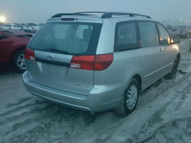 5TDZA23C45S359796 - 2005 TOYOTA SIENNA CE SILVER photo 4