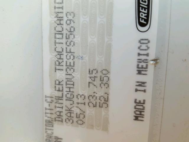 3AKJGHDV3ESFS5693 - 2014 FREIGHTLINER CASCADIA 1 WHITE photo 10