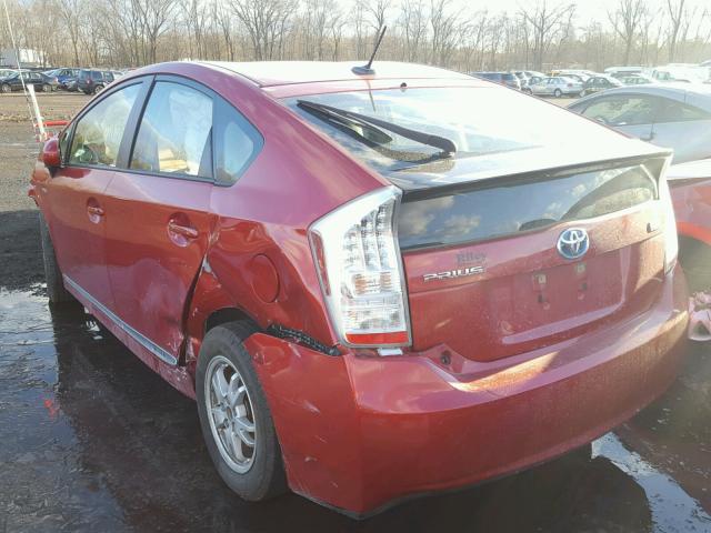 JTDKN3DU1B1419979 - 2011 TOYOTA PRIUS RED photo 3