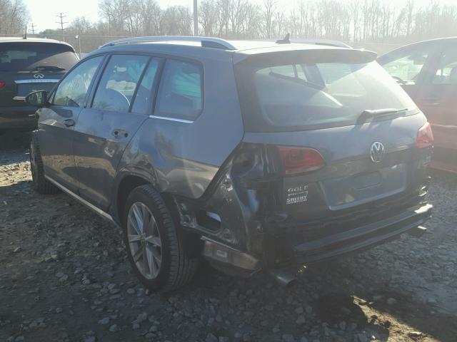 3VWH17AU4HM522842 - 2017 VOLKSWAGEN GOLF ALLTR GRAY photo 3