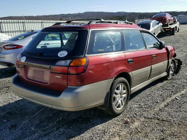 4S3BH675227601510 - 2002 SUBARU LEGACY OUT BURGUNDY photo 4