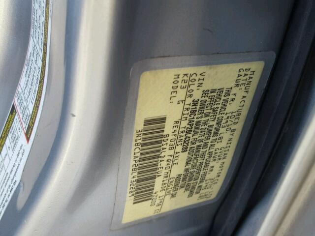 3N1BC1AP2BL432289 - 2011 NISSAN VERSA S SILVER photo 10