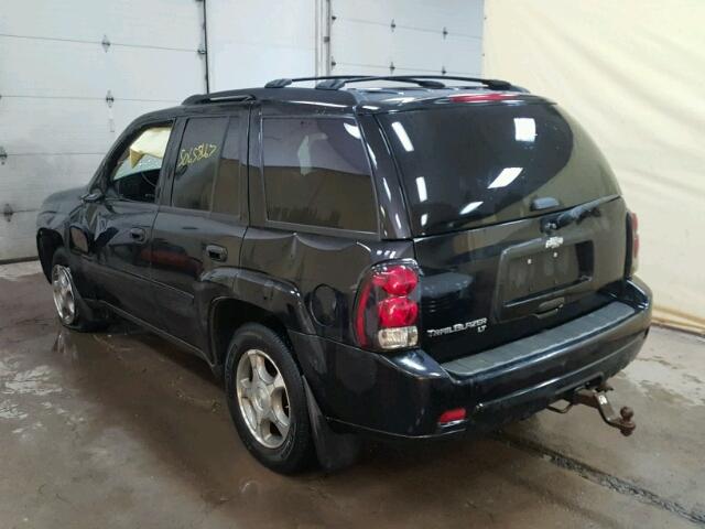 1GNDT13S882253974 - 2008 CHEVROLET TRAILBLAZE BLACK photo 3