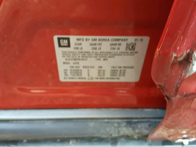 KL4CJCSB2FB140147 - 2015 BUICK ENCORE RED photo 10