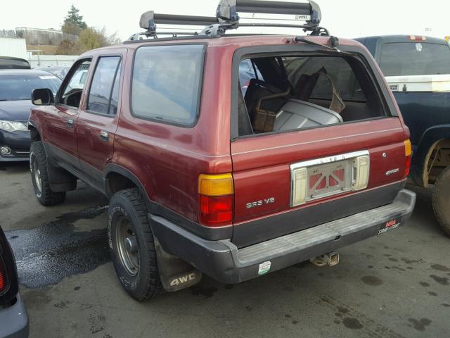 JT3VN39W0L0018376 - 1990 TOYOTA 4RUNNER VN BURGUNDY photo 3