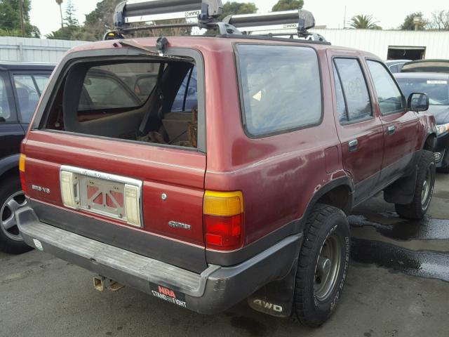 JT3VN39W0L0018376 - 1990 TOYOTA 4RUNNER VN BURGUNDY photo 4