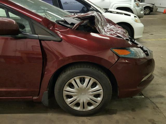 JHMZE2H53BS012606 - 2011 HONDA INSIGHT LX RED photo 9