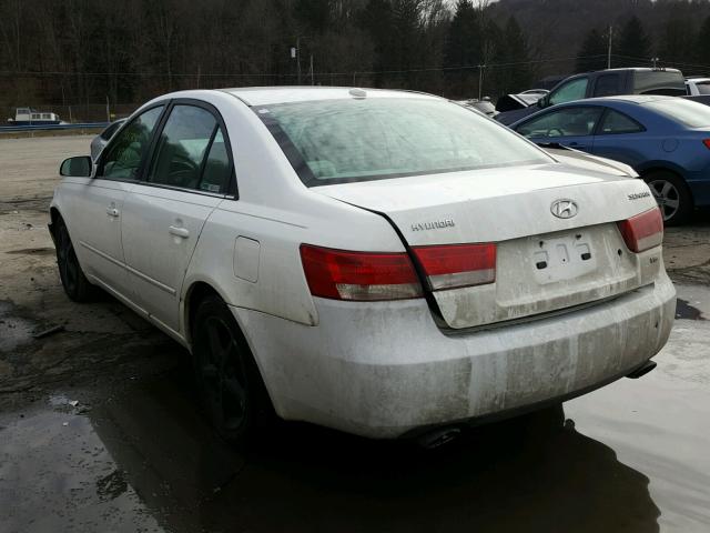 5NPEU46F37H275369 - 2007 HYUNDAI SONATA SE WHITE photo 3