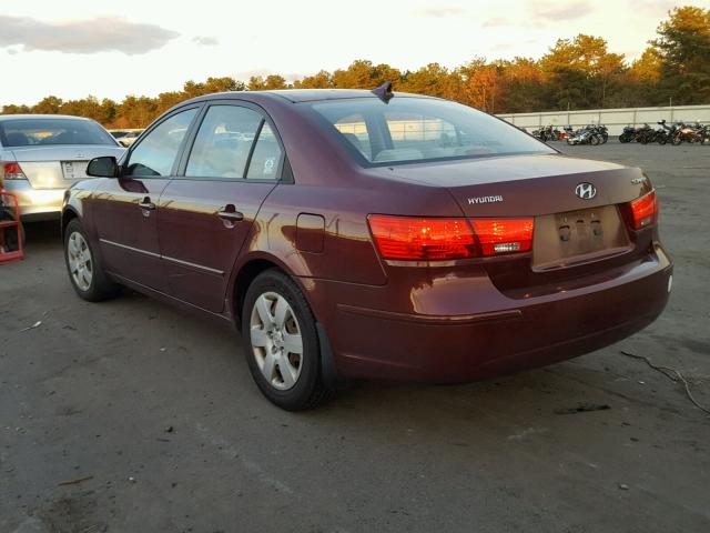 5NPET46C79H557235 - 2009 HYUNDAI SONATA GLS RED photo 3