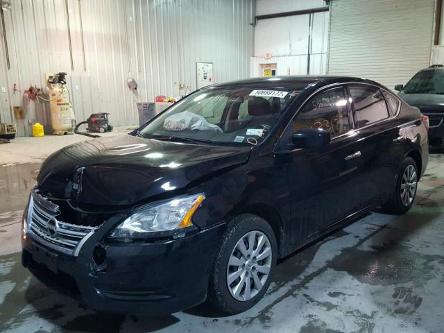 3N1AB7AP4EL673471 - 2014 NISSAN SENTRA S BLACK photo 2