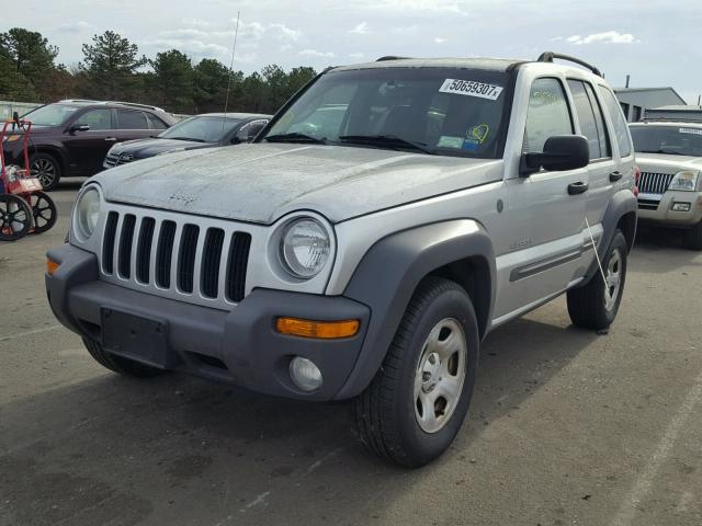 1J4GL48K34W220877 - 2004 JEEP LIBERTY SP SILVER photo 2