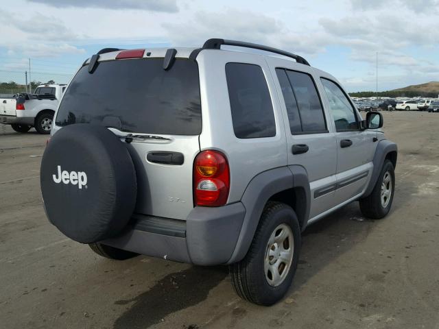 1J4GL48K34W220877 - 2004 JEEP LIBERTY SP SILVER photo 4