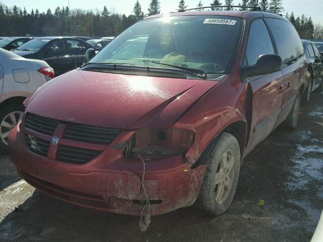 1D4GP24R57B189390 - 2007 DODGE GRAND CARA RED photo 2