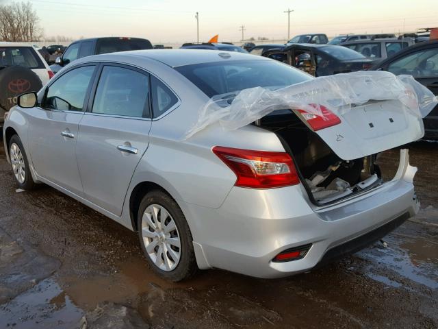 3N1AB7APXHY318148 - 2017 NISSAN SENTRA S SILVER photo 3