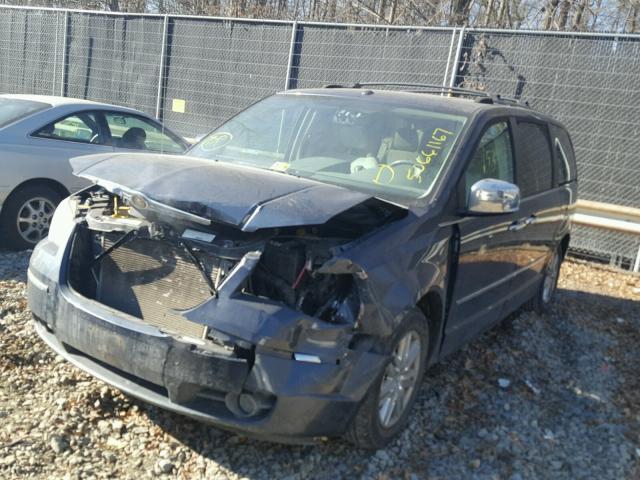 2A8HR64X18R106034 - 2008 CHRYSLER TOWN & COU BLUE photo 2