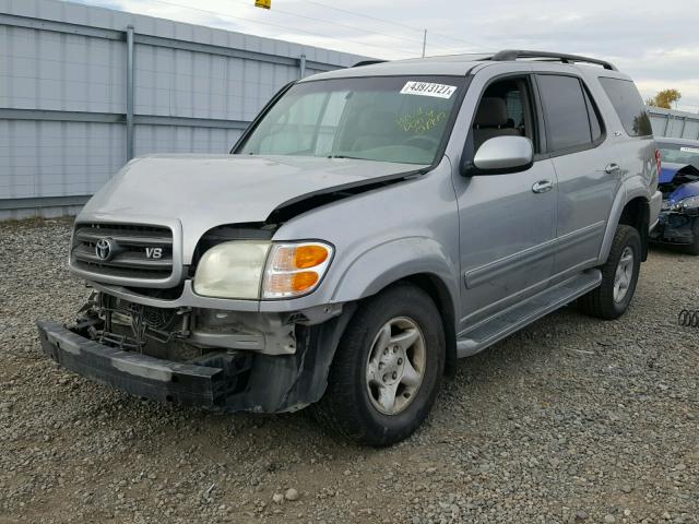 5TDBT44A42S058221 - 2002 TOYOTA SEQUOIA SR SILVER photo 2