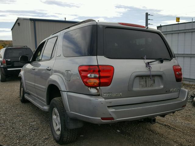 5TDBT44A42S058221 - 2002 TOYOTA SEQUOIA SR SILVER photo 3