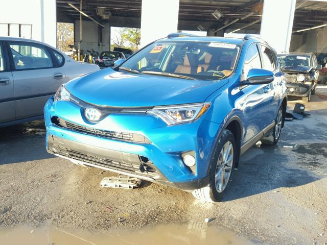 JTMDJREV2HD064343 - 2017 TOYOTA RAV4 HV LI BLUE photo 2