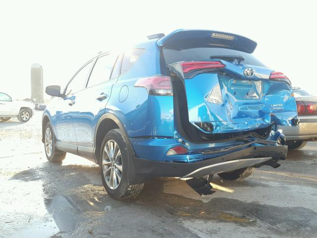 JTMDJREV2HD064343 - 2017 TOYOTA RAV4 HV LI BLUE photo 3