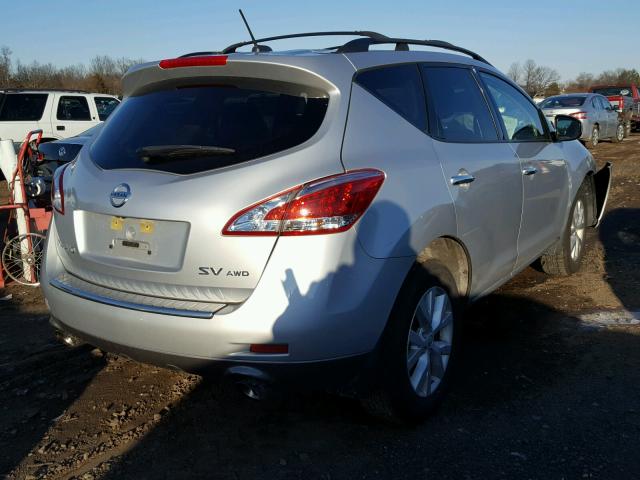 JN8AZ1MW8BW184820 - 2011 NISSAN MURANO S SILVER photo 4