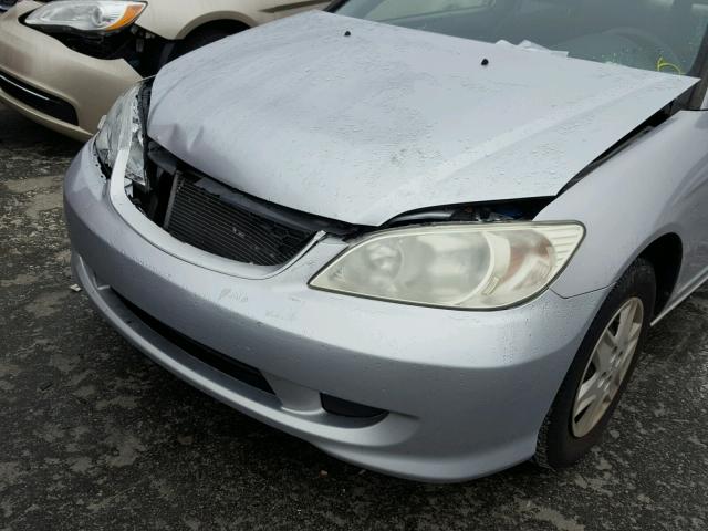 1HGEM22115L028232 - 2005 HONDA CIVIC DX V SILVER photo 9