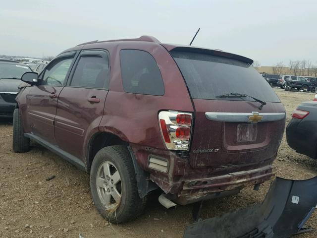 2CNDL33F686292438 - 2008 CHEVROLET EQUINOX LT MAROON photo 3