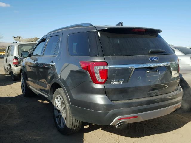 1FM5K7F85GGD15542 - 2016 FORD EXPLORER L CHARCOAL photo 3