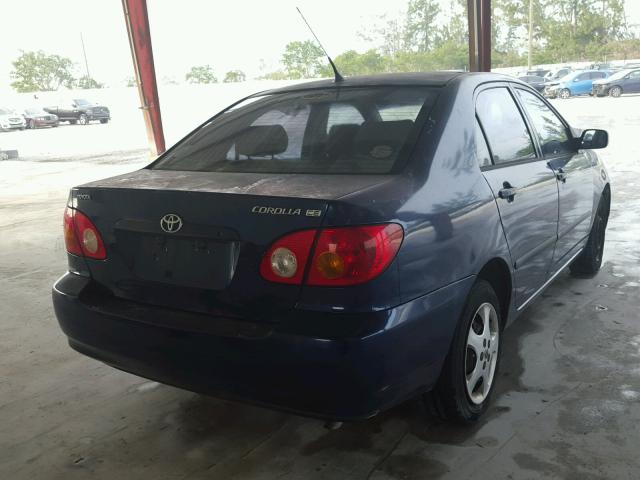 JTDBR32E642036374 - 2004 TOYOTA COROLLA CE BLUE photo 4