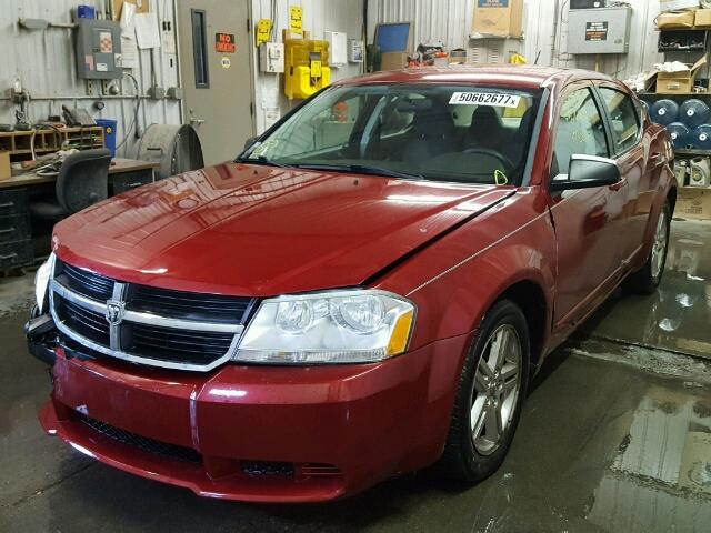 1B3LC56R58N686415 - 2008 DODGE AVENGER SX RED photo 2