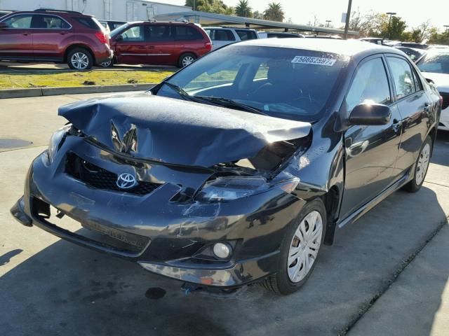 1NXBU40E19Z085710 - 2009 TOYOTA COROLLA BA BLACK photo 2