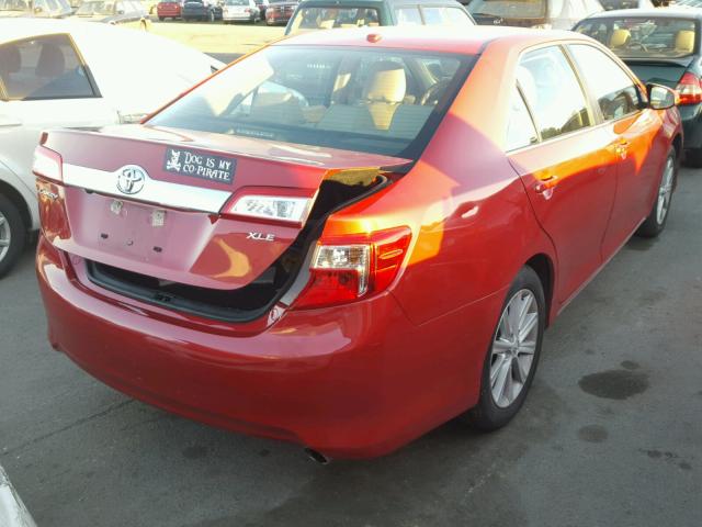 4T4BF1FK0ER393277 - 2014 TOYOTA CAMRY L RED photo 4